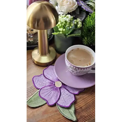 Agbtrend Mor Manolya Nakışlı Sunum ve Kokteyl Peçetesi