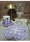 2li Lila Sonsuz Aşk Kelt Düğümü Sembol Tasarımlı Modern Kokteyl Kahve Sunum Peçetesi 15cm