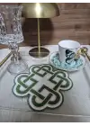 2li Yeşil Sonsuz Aşk Kelt Düğümü Sembol Tasarımlı Modern Kokteyl Kahve Sunum Peçetesi 15cm