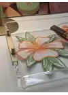 2 Adet Turuncu Zambak Nakışlı Sunum ve Kokteyl Peçetesi 16x12cm