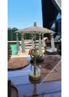 Agbtrend Şarjlı LED Lambalı Dekoratif Bali Masa Şemsiyesi - 40 cm Kablosuz Abajur Gece Lambası