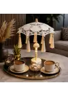 Agbtrend Şarjlı LED Lambalı Dekoratif Bali Masa Şemsiyesi - 40 cm Kablosuz Abajur Gece Lambası