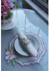 Agbtrend 2 Adet Zambak Serisi Supla ve Peçete Nakışlı Masa Sunum Seti