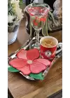 Agbtrend Kırmızı Manolya Nakışlı Sunum ve Kokteyl Peçetesi