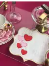 Agbtrend 2 Adet Kalp Nakışlı Sunum ve Kokteyl Peçetesi