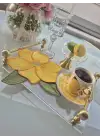 Agbtrend Sarı Manolya Nakışlı Sunum ve Kokteyl Peçetesi