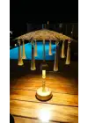 Agbtrend Şarjlı LED Lambalı Dekoratif Bali Masa Şemsiyesi - 40 cm Kablosuz Abajur Gece Lambası