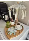 Agbtrend Tekli Beyaz Zambak Nakışlı Sunum ve Kokteyl Peçetesi