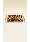 Leopard Tray -S- Leopar Desenli Dekorasyon ve Sunum Tepsisi