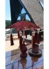 Masaüstü Otantik Bordo Dantelli Dekoratif Sunum Bali Şemsiyesi 36x30cm