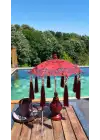 Masaüstü Otantik Bordo Dantelli Dekoratif Sunum Bali Şemsiyesi 36x30cm