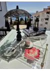 Masaüstü Siyah Dantelli Dekoratif Sunum Bali Şemsiyesi
