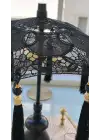 Masaüstü Siyah Dantelli Dekoratif Sunum Bali Şemsiyesi