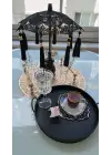 Masaüstü Siyah Dantelli Dekoratif Sunum Bali Şemsiyesi