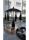 Masaüstü Siyah Dantelli Dekoratif Sunum Bali Şemsiyesi