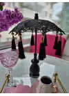 Masaüstü Siyah Dantelli Dekoratif Sunum Bali Şemsiyesi