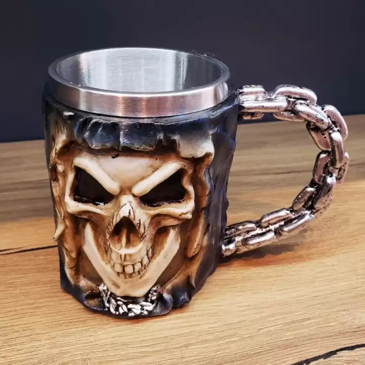 3d Tasarımlı Kurukafa Kupa Bardak