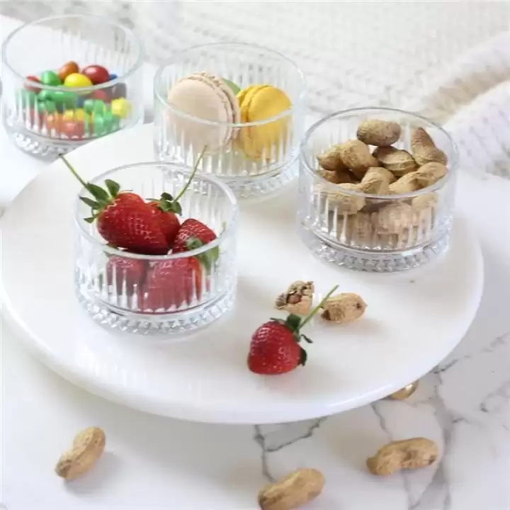 Akayev Mermer 25 Cm Altın Boncuk Ayaklı Elysia 4lü Reçellik İkramlık