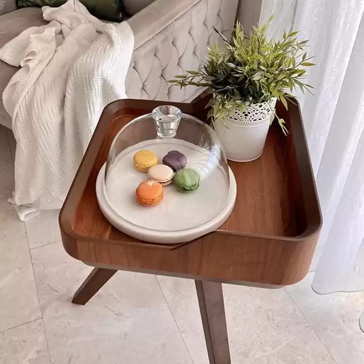 Akayev Mermer 25 Cm Beyaz Kalın Cam Fanus