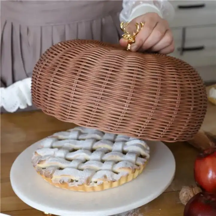 Akayev Mermer Beyaz 28 Cm Altın Boncuk Ayak Geyik Rattan Fanus