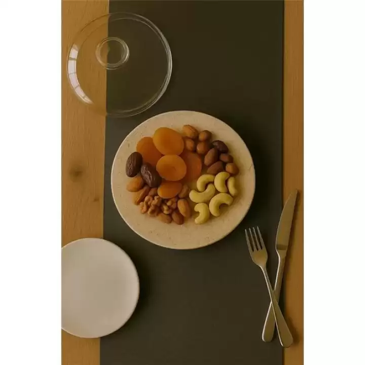 Akayev Traverten 25 Cm Altın Boncuk Ayaklı Cam Fanus