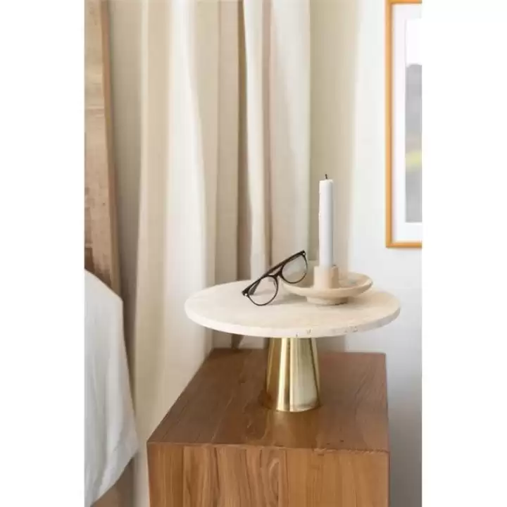Akayev Traverten 25 Cm Altın Konik Ayak Sunumluk