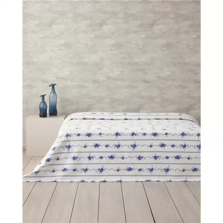 English Home Flower Çift Kişilik Line Pike 200x220 cm Mavi