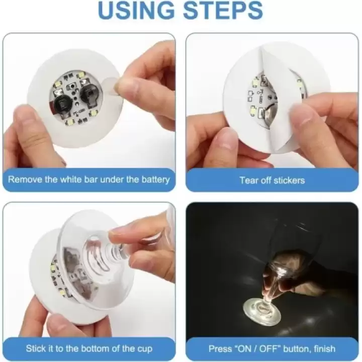 Işıklı Yapışkanlı Bardak Altı Aparatı Ledli 3 Modlu