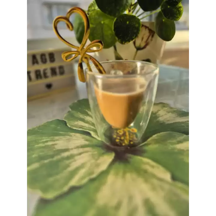 Kalpli Fiyonklu Gold Kahve Kaşığı 1 Adet