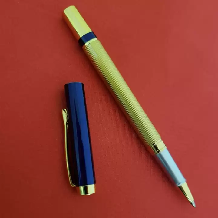 Kutulu Lacivert Gold Tasarım Roller Kalem