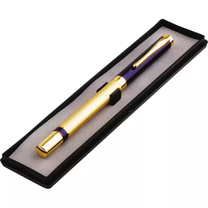 Kutulu Lacivert Gold Tasarım Roller Kalem