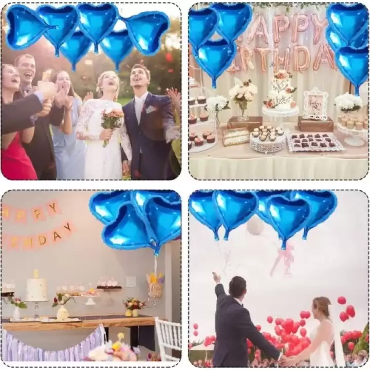 Metalize Mavi Kalp Folyo Balon