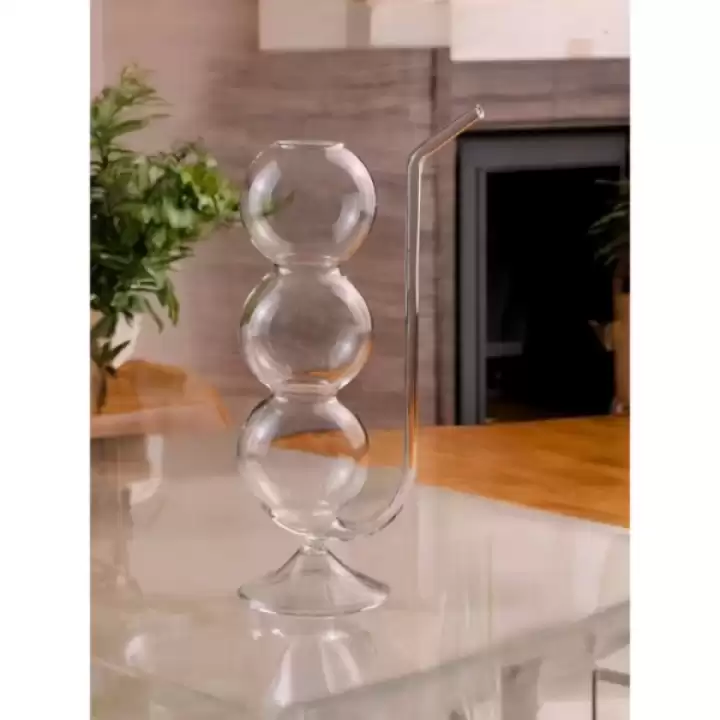 Pipetli Boğumlu Cam Bardak