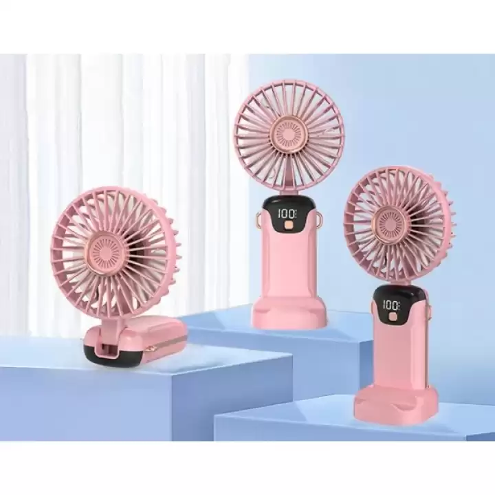 Usb Şarjlı Taşınabilir Katlanabilir El Fanı Pembe Renk