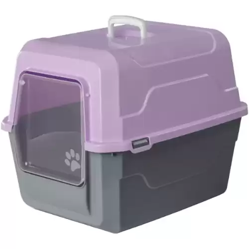 Mikopet Deluxe Mor Kapalı Kedi Tuvaleti