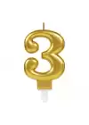 3 Rakamı Mum Gold Renk