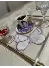 Agbtrend 6 lı Kelebek Nakışlı Rengarenk Sunum ve Kokteyl Peçete Seti