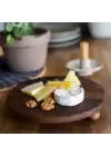 Akayev Ahşap 20 cm Ayaklı Sunum Tabağı - Pasta Tabağı - Doğal Sunumluk