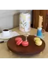 Akayev Ahşap 24 Cm Altın Boncuk Ayaklı Kuş Sunum Tabağı