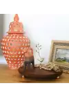 Akayev Ahşap 24 Cm Altın Boncuk Ayaklı Kuş Sunum Tabağı
