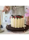 Akayev Ahşap 28 Cm Altın Ayak Ginkgo Yuvarlak Sunum Tabağı