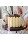 Akayev Ahşap 28 Cm Altın Ayak Ginkgo Yuvarlak Sunum Tabağı