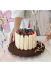 Akayev Ahşap 28 Cm Altın Boncuk Ayaklı Kuş Sunum Tabağı