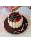 Akayev Ahşap 28 Cm Altın Boncuk Ayaklı Kuş Sunum Tabağı
