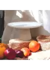 Akayev Ahşap Konik Ayaklı Beyaz 25 Cm Sunumluk