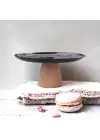 Akayev Ahşap Konik Ayaklı Siyah 25 Cm Sunumluk