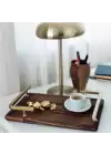 Akayev Ahşap Mat Altın L Dizayn 30x20 cm Tepsi