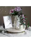 Akayev Mermer 25 Cm Beyaz Altın Boncuk Dal Sunum Tabağı