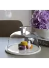 Akayev Mermer 25 Cm Beyaz Cam Fanus