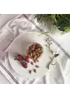 Akayev Mermer 28 Cm Beyaz Altın Boncuk Ayaklı Kelebek Sunum Tabağı